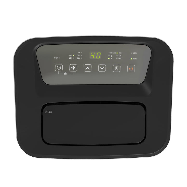 Desumidificador Elétrico Depósito de Água 6 Litros 20L/Dia com 4 Modos 2 Velocidades Ecrã LED Temporizador Silencioso para Dormitório Sala de Estar Cozinha 33,5x26x53 cm Branco