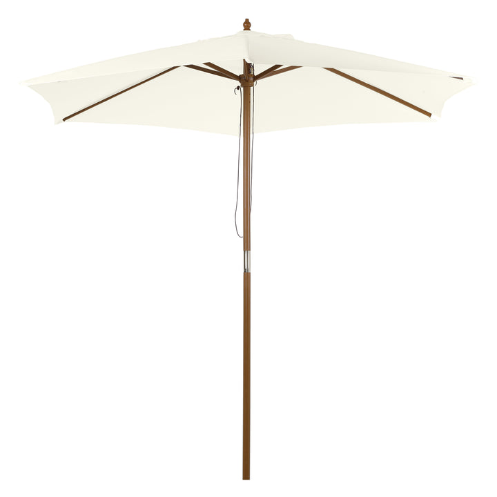 Guarda-sol de Jardim com 6 Varas de Bambu e Poste Destacável Ø250x230 cm