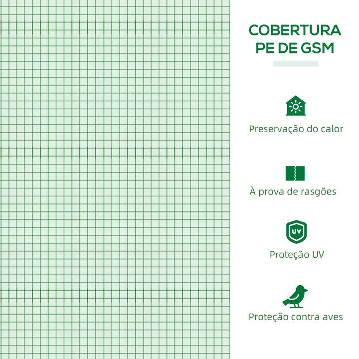 Estufa de Exterior, 200x80x45 cm Estufa de Jardim com 4 Janelas de Rede Enroláveis Estrutura em Aço e Cobertura de PE 140g/m² Anti-UV para Cultivo de Plantas e Flores Verde