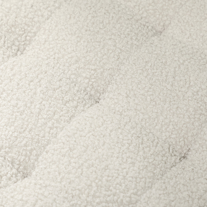 Puff de Armazenamento Baú de Armazenamento Redondo 40,5L 45x45x41 cm Estofado em Borreguito Banco Apoia-Pés com Pés de Madeira Assento Acolchoado para Sala Quarto Entrada Branco