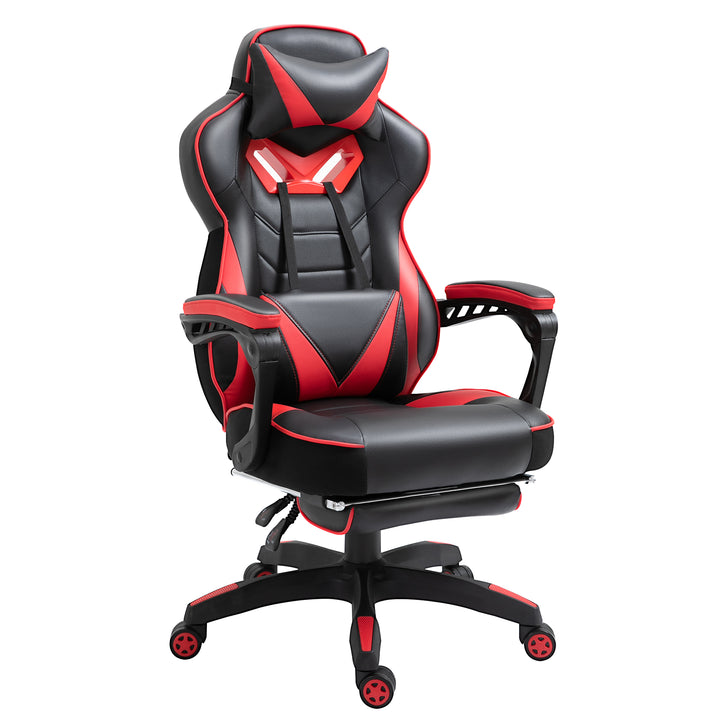 Cadeira de escritorio gaming ergonômica Altura Ajustável reclinável com apoio para pés Vermelho e Preto