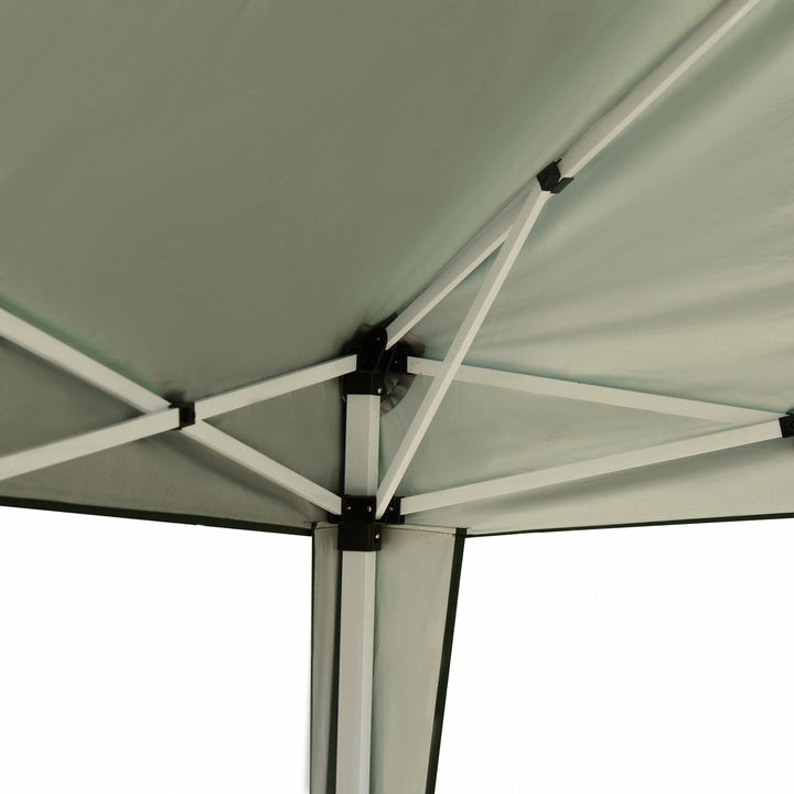 Tenda Dobrável 2,95x2,95 cm com Bolsa de Transporte Altura Ajustável Anti-UV e Impermeável para Terraço Pátio e Praia Verde