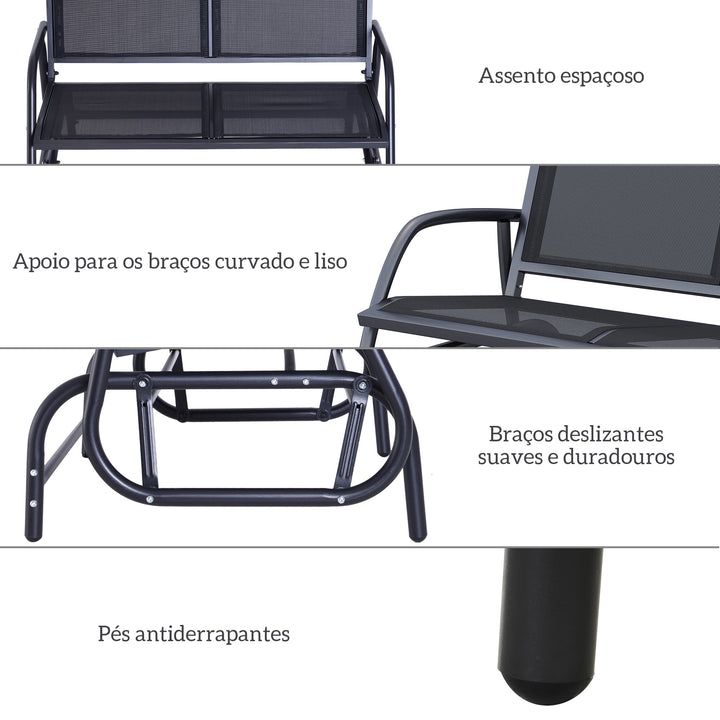 Baloiço de Ferro Cinzento 123x70x87cm