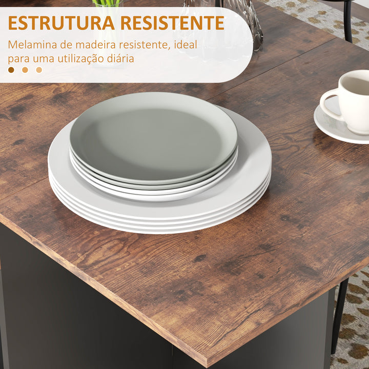 Mesa de Cozinha Dobrável Mesa de Sala de Jantar com Rodas Laterais Rebatíveis Gaveta e Prateleiras Mesa Dobrável para 2-4 Pessoas 120x72x75 cm Madeira e Branco