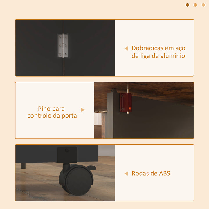 Mesa de Cozinha Dobrável Mesa de Sala de Jantar com Rodas Laterais Rebatíveis Gaveta e Prateleiras Mesa Dobrável para 2-4 Pessoas 120x72x75 cm Madeira e Branco