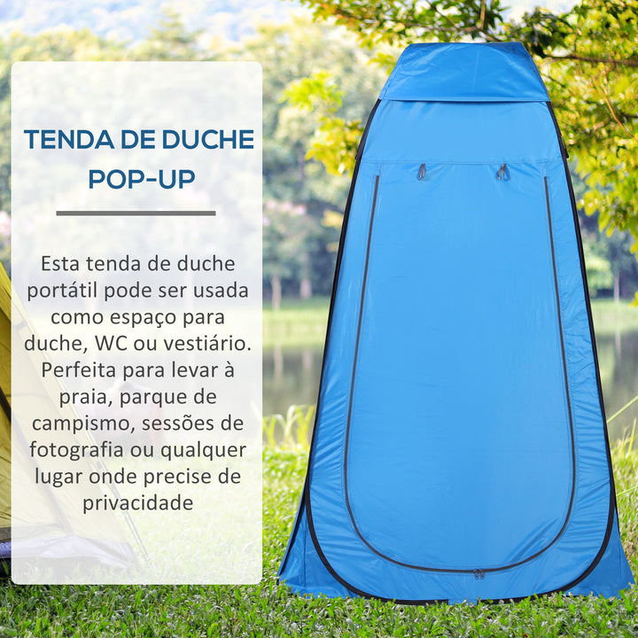 Tenda de acampamento multifuncional leve dobrável e estável à prova d'água com sistema POP-UP 120x120x190 cm Azul