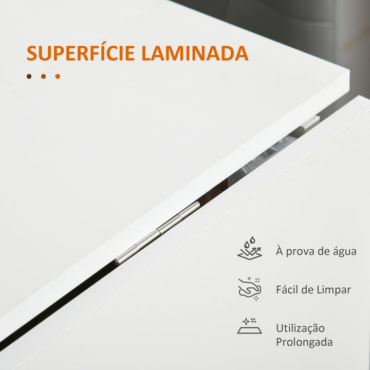 Mesa de jantar dobrável com rodas Prateleira multifuncional de 3 vias
