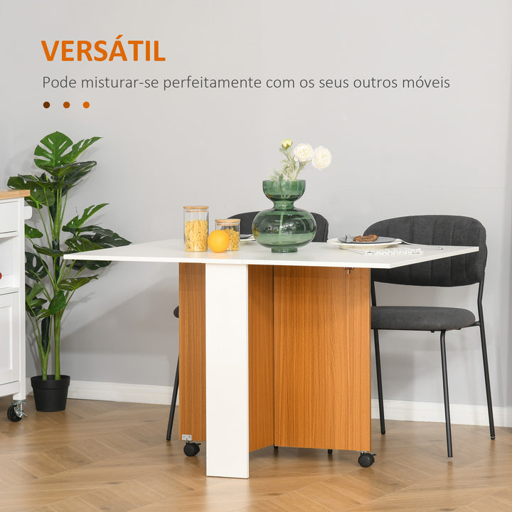 Mesa de jantar dobrável com rodas Prateleira multifuncional de 3 vias