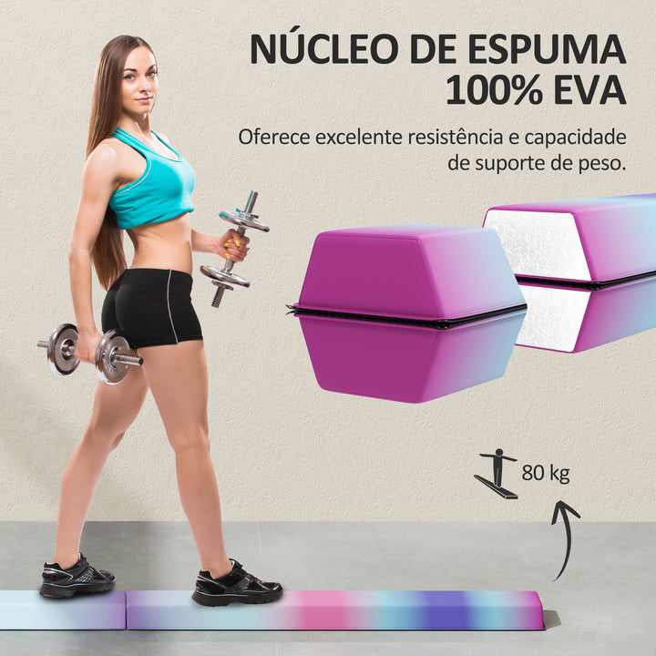 Barra de Equilíbrio de Ginástica Dobrável 236 cm Barra de Ginástica Artística com Base Antiderrapante Viga de Equilíbrio para Crianças Principiantes Ginastas Profissionais Treino em Casa