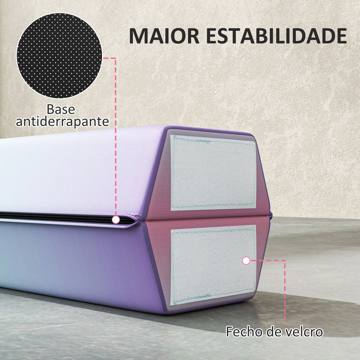 Barra de Equilíbrio de Ginástica Dobrável 236 cm Barra de Ginástica Artística com Base Antiderrapante Viga de Equilíbrio para Crianças Principiantes Ginastas Profissionais Treino em Casa
