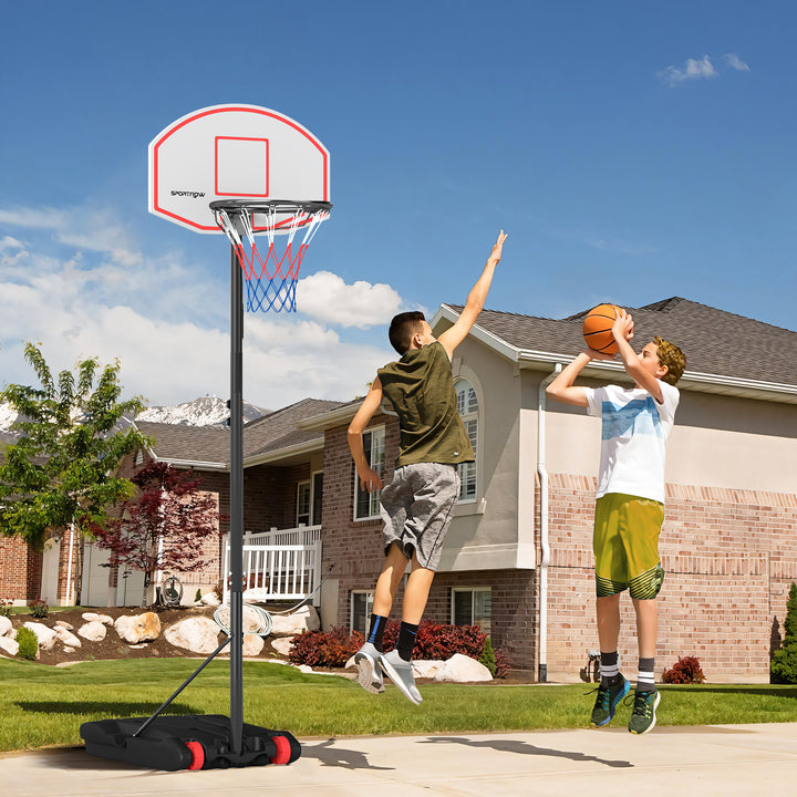 Tabela de Basquetebol para Exterior com Alvo de Dardos Tabela de Basquetebol Portátil com Ajustável 210-247 cm Rodas Base Rellenável para Adolescentes e Adultos Preto