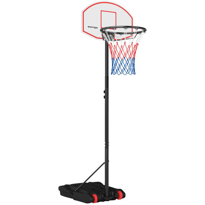 Tabela de Basquetebol para Exterior com Alvo de Dardos Tabela de Basquetebol Portátil com Ajustável 210-247 cm Rodas Base Rellenável para Adolescentes e Adultos Preto