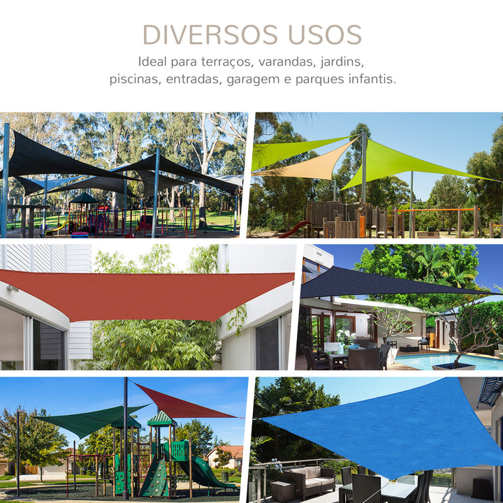 Toldo Vela triangular 5x5x5m para Terraço Jardim Camping Creme