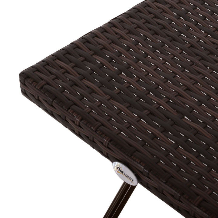 Mesa dobrável para jardim em vime e aço inoxidável com pernas cruzadas 40x40x40 cm marrom