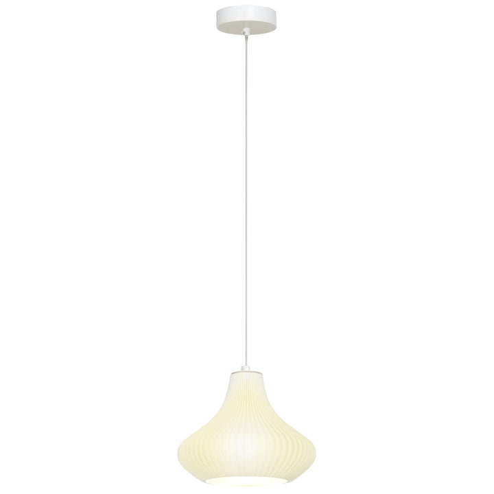 Candeeiro Suspensoo Moderno Candeeiro de Teto com Ecrã de Impressão 3D Iluminação para Sala de Jantar Cozinha Sala de Estar Bar Restaurante Ø20,5x17,5 cm Branco