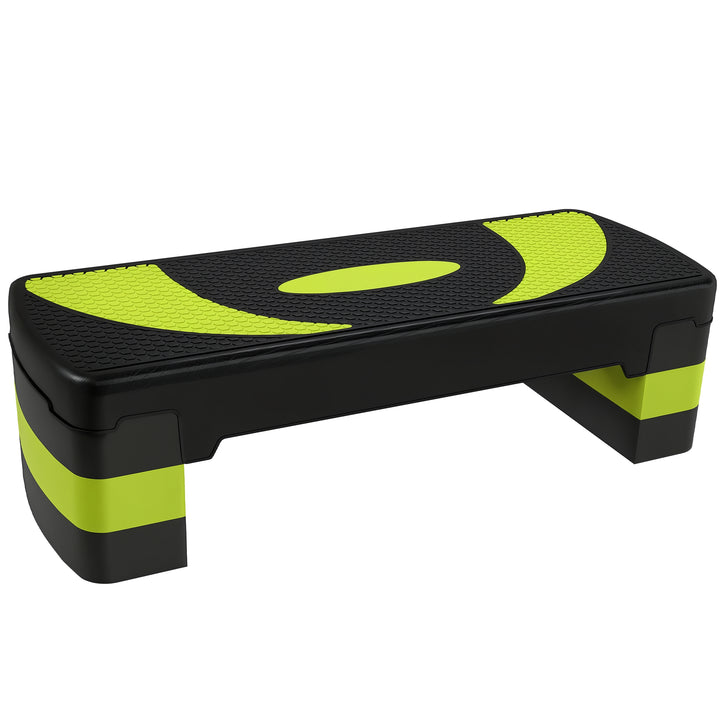 Step para Exercício Aeróbico Plataforma Step com Altura Ajustável em 3 Níveis com Carga Máxima 150kg para Exercício em Academia Casa 80x31x10-20 cm Verde e Preto