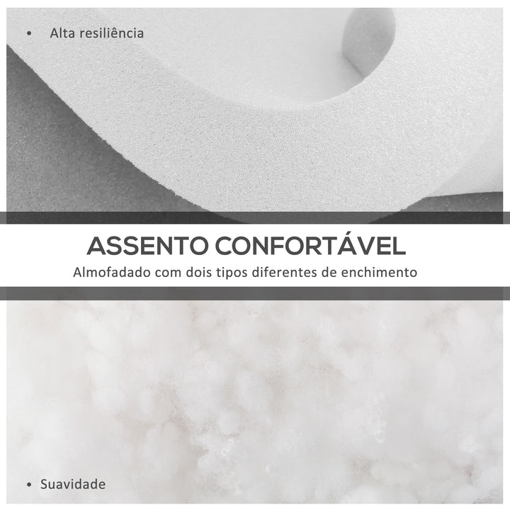 Conjunto de Almofadas para Cadeiras de Jantar 42x42x5 cm Jogo de 4 Peças Almofadas para Cadeiras de Jardim Impermeáveis com 2 Amarras de Fixação Cinzento