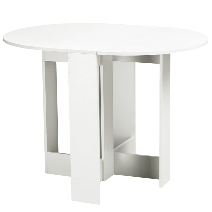 Mesa dobrável com 2 asas dobráveis ??Mesa lateral de madeira 104x76x73,7 cm Branco