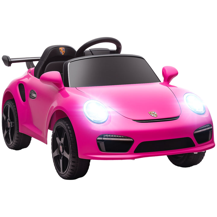Carro Elétrico para Crianças de Polícia Carro a Bateria 12V com Controlo Remoto 2,4 G Motor Duplo Sirene Música Sem Fios Buzina Rodas Auxiliares e Faróis LED 105x58x49 cm Rosa