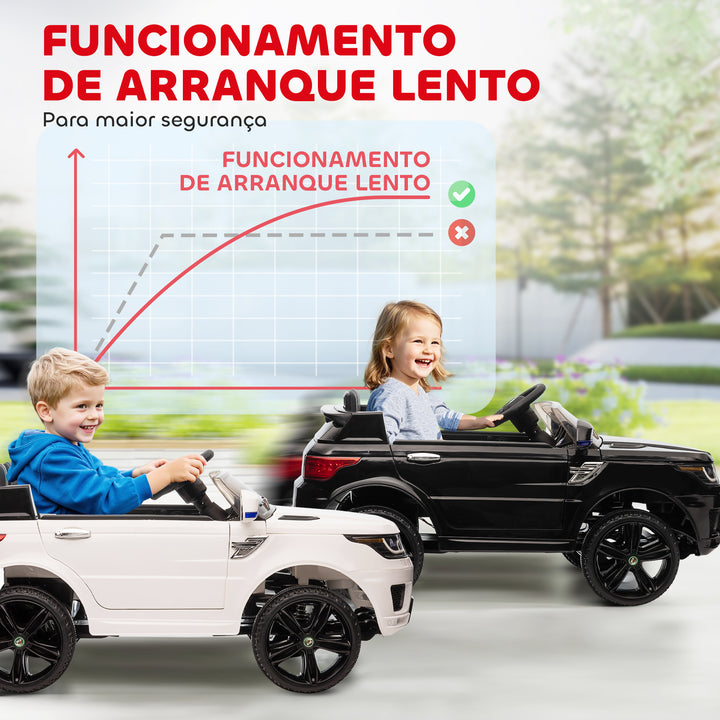 Carro Elétrico SUV para Crianças de 3-6 Anos Carro de Bateria 12V com 2 Motores Controlo Remoto Faróis Buzina Bluetooth Música USB e Abertura de Porta 3-5km/h 110x68x52cm Preto