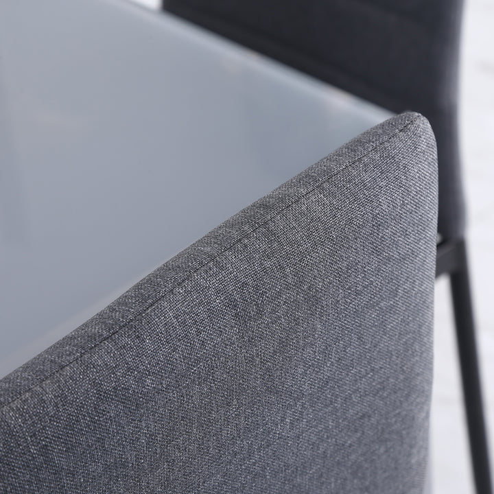 Conjunto de 4 Cadeiras de Sala de Jantar Estofadas em Linho e Pés de Metal Cadeiras Modernas para Cozinha Carga Máxima 120kg 41x50x97cm Cinza