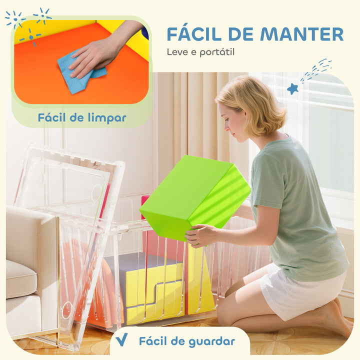 Conjunto de 6 Blocos de Espuma para Crianças, Blocos de Psicomotricidade Infantil com Base Antideslizante, para Crianças dos 0,5 aos 6 Anos, Set de Escalada para Interior, para Escalar e Gatilhar, Multicolorido