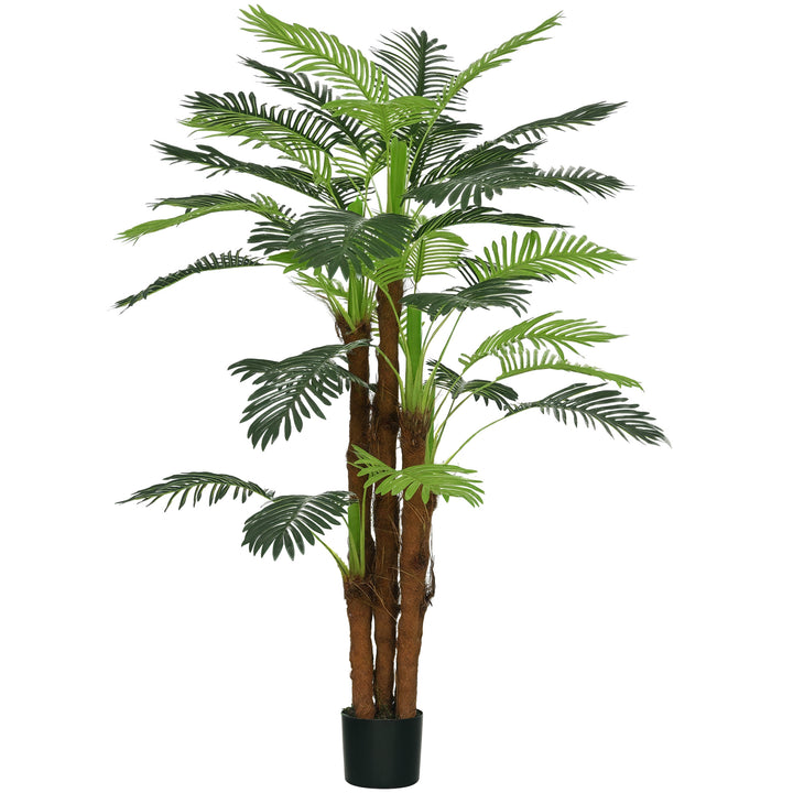 Planta Artificial Decorativa 160 cm Palmeira Artificial com Vaso e Folhas para Interior Casa Sala Escritório Verde