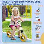 Bicicleta sem Pedais para Crianças de 18-48 Meses Bicicleta de Equilíbrio com Assento Ajustável em Altura Carga 25 kg 66,5x34x47 cm Branco