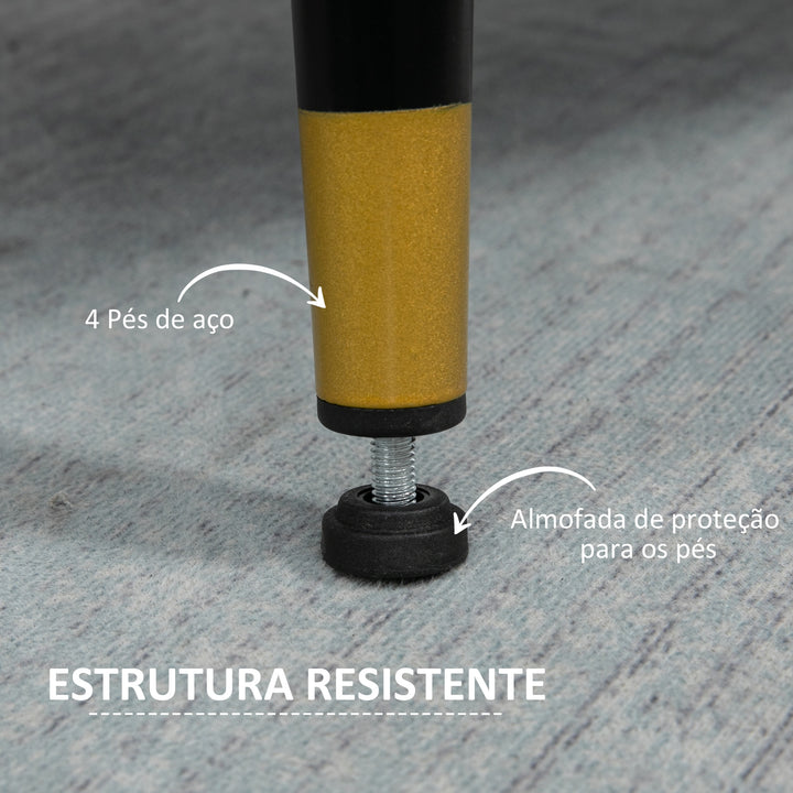 Sofá de 2 Lugares Sofá Moderno Estofado em Poliéster com 4 Almofadas Apoio para os Braços e Pés de Aço para Sala de Estar Escritório Carga Máxima 240 kg 139x68x80 cm Azul