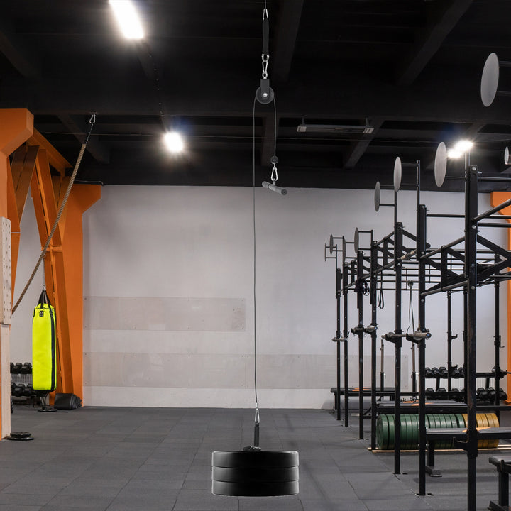 Sistema de Polia de Ginásio para Casa Sistema de Cabo de Peso para Tração Curl de Bíceps Tríceps Treino de Braço Ombros e Costas Preto