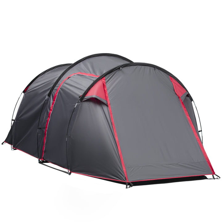 Tenda de Campismo para 2-3 Pessoas Tenda de Campismo Dobrável à Prova d'Agua e à Prova de UV 20+ com Vestíbulo 426x206x154 cm Cinza Escuro