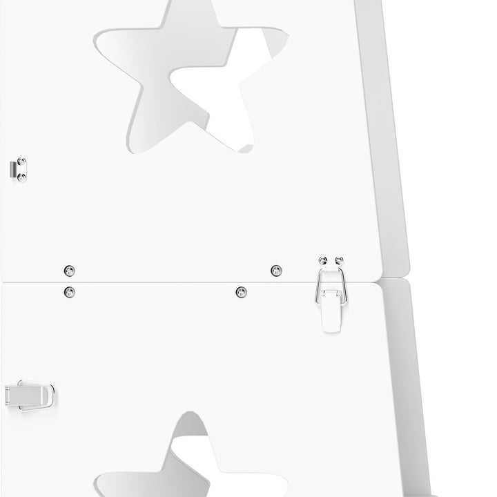 Torre de Aprendizagem 2 em 1 Torre de Aprendizagem para Crianças acima de 3 Anos Convertível em Mesa e Cadeira com Barreira de Segurança 60x44,5x86 cm Branco