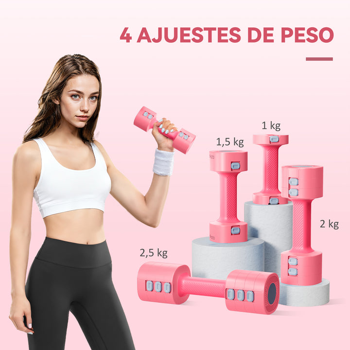 Conjunto de Halteres Ajustáveis 4 em 1 1/1,5/2/2,5 kg Conjunto de Pesos e Halteres de Metal com Pegas Antideslizantes e Design Quadrado para Treino em Casa Ginásio Vermelho