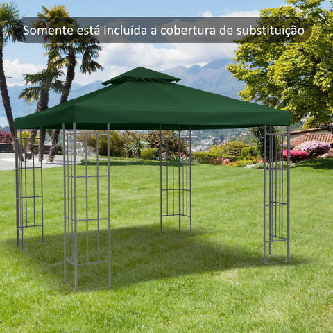 Teto de Reposição para tenda 300x300cm Poliéster Verde Telhado de substituição