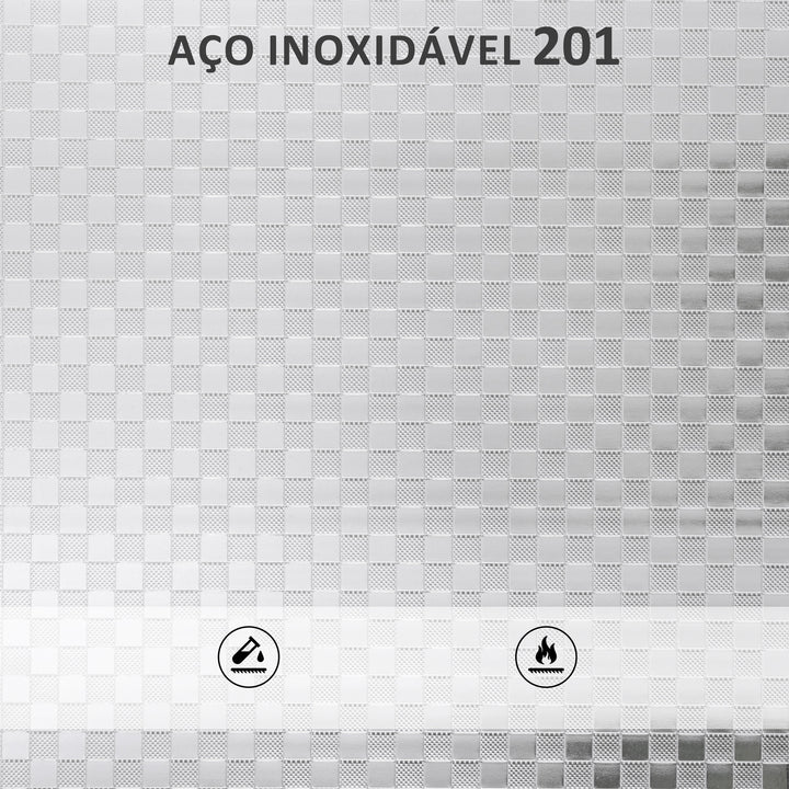 Carrinho Auxiliar com Rodas de Aço Inoxidável Carrinho de Serviço de 3 Níveis com Prateleira Ajustável 2 Rodas com Travão Carrinho para Cozinha 60x35x77 cm Prateado