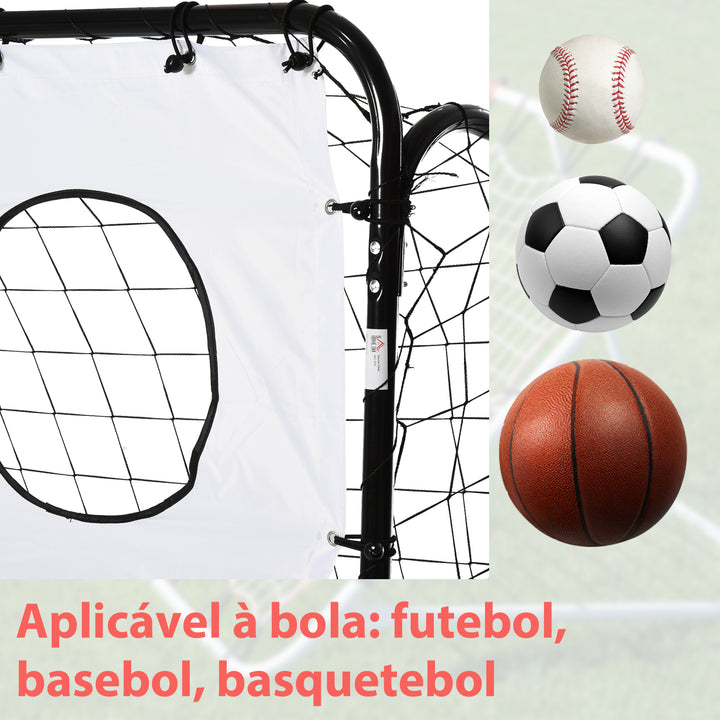 Baliza de Futebol para Crianças com Lona de Precisão e Ponteria para Treino e Aperfeiçoamento 240x88x174 cm Branco