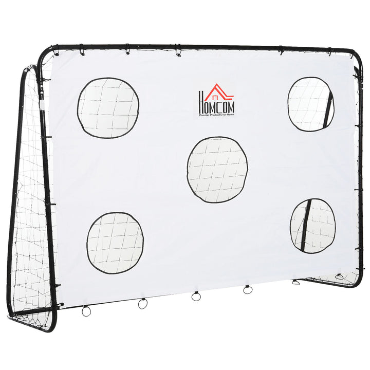Baliza de Futebol para Crianças com Lona de Precisão e Ponteria para Treino e Aperfeiçoamento 240x88x174 cm Branco