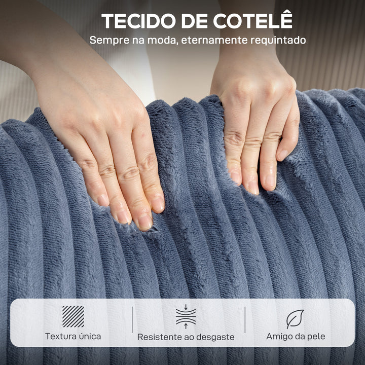 Poltrona Relax Reclinável Poltrona Reclinável Manual Estofada em Veludo Instalação Rápida Apoio para Pés Acolchoamento Grosso Para Sala de Estar Quarto Escritório 73x86x100 cm Azul Escuro