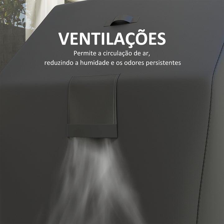 Capa para Barbecue Impermeável Capa Protetora para BBQ em Tecido Oxford 600D Anti-Vento Anti-Pó Anti-Humidade Anti-UV Capa de Barbecue com Fechos de Velcro 147x61x122 cm Preto