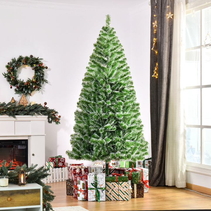 Árvore de Natal Artificial 210cm com 968 Ramos e Suporte de Metal Árvore de Natal para Decoração de Interior Sala de Estar Festas Ø100x210 cm Verde