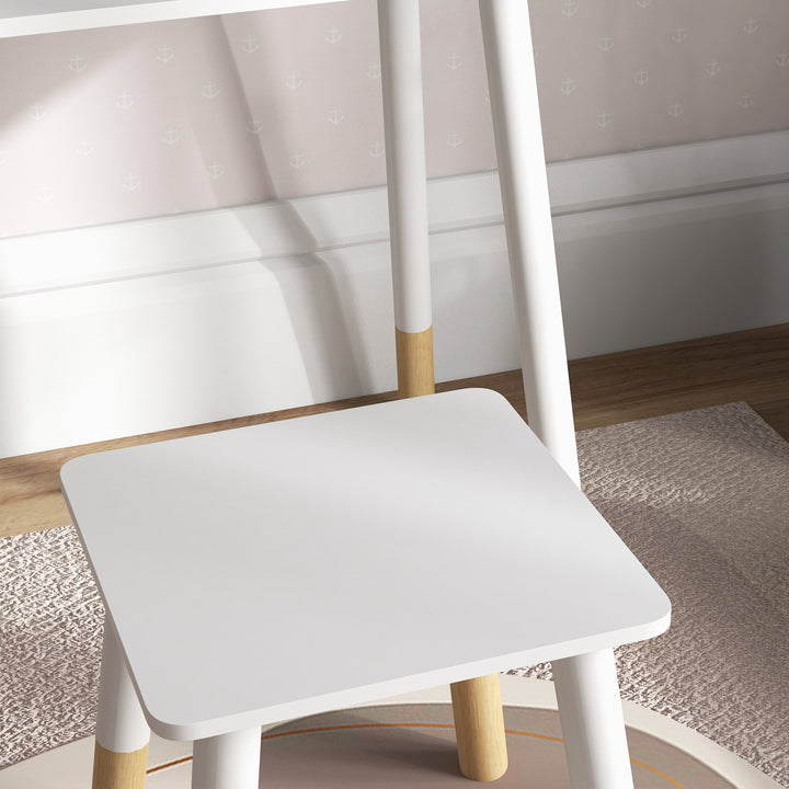 Toucador para Crianças com Banco Toucador de Maquilhagem para Crianças acima de 3 Anos Toucador Infantil com Espelho Branco