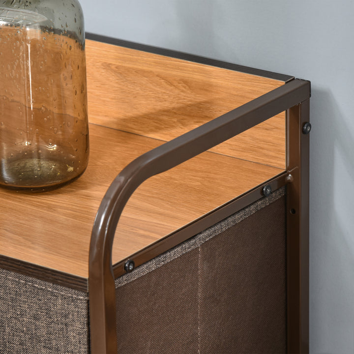 Cómoda com 7 Gavetas de Tecido Amovíveis e Dobráveis Móvel Organizador com Estrutura Metálica e Antitombo para Sala Entrada Quarto 80x29x78,5 cm Multicolor