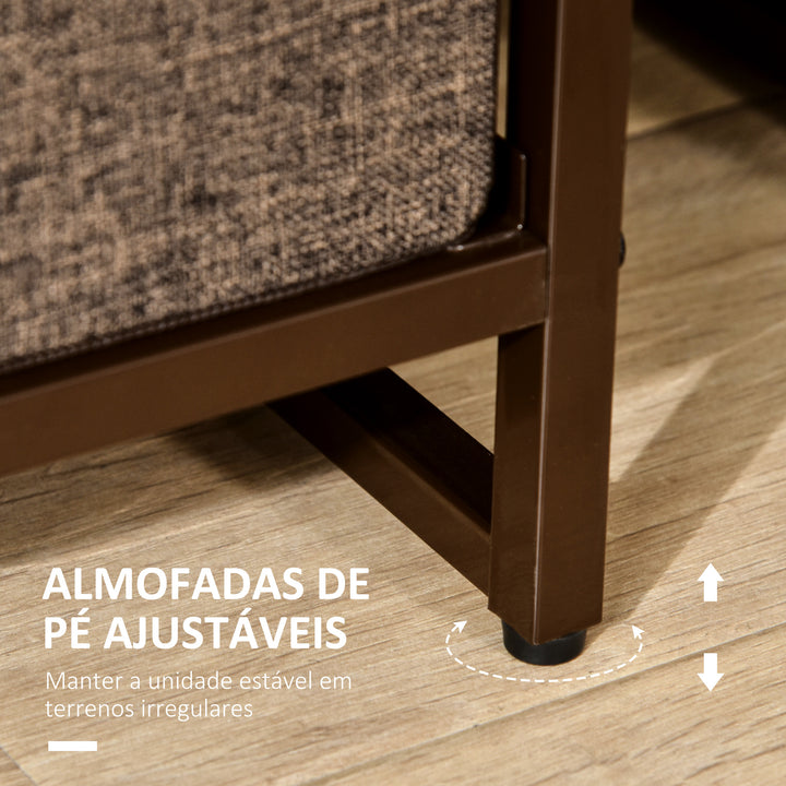 Cómoda com 7 Gavetas de Tecido Amovíveis e Dobráveis Móvel Organizador com Estrutura Metálica e Antitombo para Sala Entrada Quarto 80x29x78,5 cm Multicolor