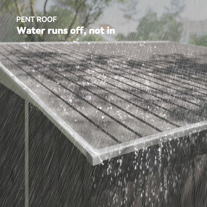 Abrigo de Jardim 280x345x201 cm 8,9 m² Abrigo de Exterior de Aço para Armazenamento de Ferramentas com Portas e 2 Janelas Cinza