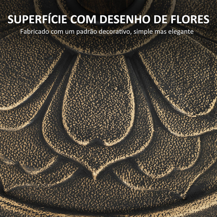 Base para Chapéu de Sol Redonda Suporte para Chapéu de Sol Base para Chapéu de Sol Preenchível com Cimento Peso 12 kg para Jardim Varanda Ø46x33 cm Bronze