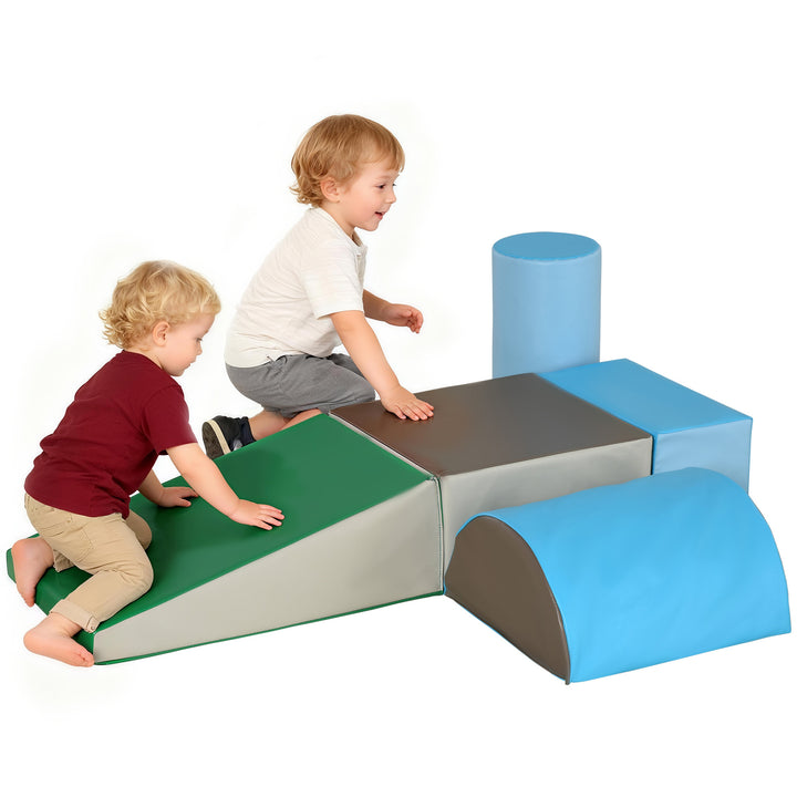 Conjunto de 5 Blocos de Psicomotricidade para Crianças Blocos de Construção Figuras de Construção Brinquedo de Aprendizagem para Escalar Gatear Multicor