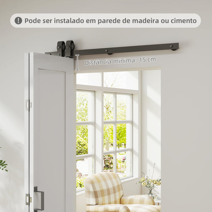 Porta de Correr com Acessórios Porta de Correr Dobrável com Acabamento Elegante Puxador Montagem Fácil para Casa de Banho Sala de Estar Cozinha 90x210 cm Branco