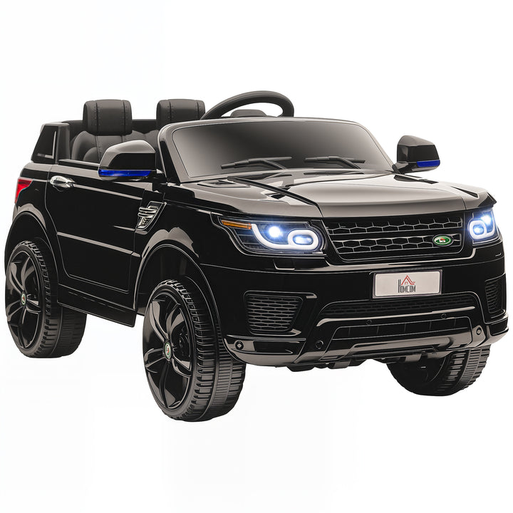 Carro Elétrico SUV para Crianças de 3-6 Anos Carro de Bateria 12V com 2 Motores Controlo Remoto Faróis Buzina Bluetooth Música USB e Abertura de Porta 3-5km/h 110x68x52cm Preto