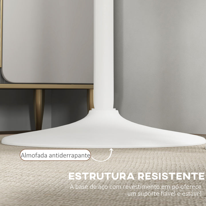 Mesa de Bar Redonda Mesa Alta de Cozinha Moderna com Bancada Pintada e Estrutura de Aço para 2 Pessoas para Casa Sala de Jantar Ø60x102 cm Branco