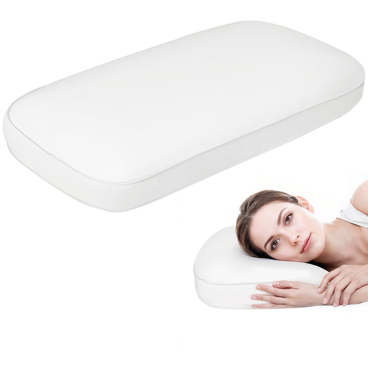 Almofada Viscoelástica com Espuma Viscoelástica Almofada com Desenho Ergonómico Capa Removível e Lavável para Dormir de Lado e de Costas 81,28x40,64x15,24 cm Creme